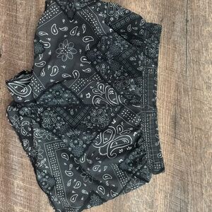 ALO Yoga Black Paisley Athletic Shorts